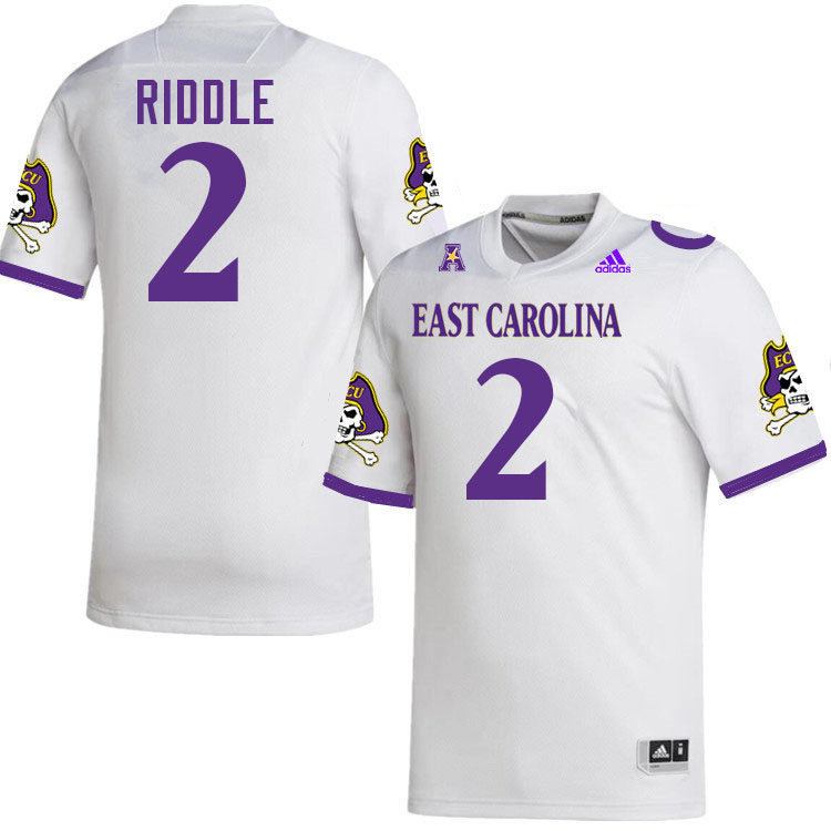 East Carolina Pirates #2 Ja'Marley Riddle College Football Jerseys,Uniforms-White